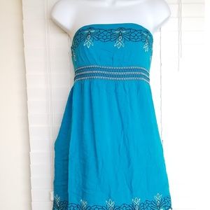 Twenty One Strapless Cover Up Swimwear Dress Blue